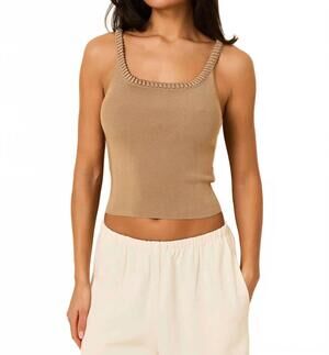 NEW SOLID & STRIPED lyra knit tank top in camel